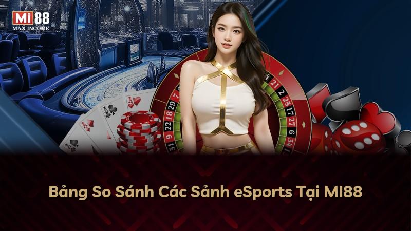 Bảng So Sánh Các Sảnh eSports Tại MI88