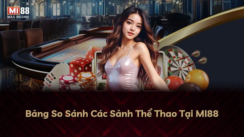 Bảng So Sánh Các Sảnh Thể Thao Tại MI88