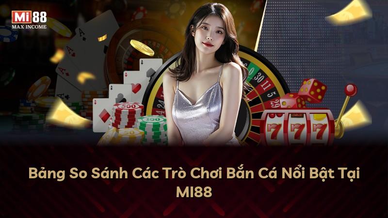 Bảng So Sánh Các Trò Chơi Bắn Cá Nổi Bật Tại MI88