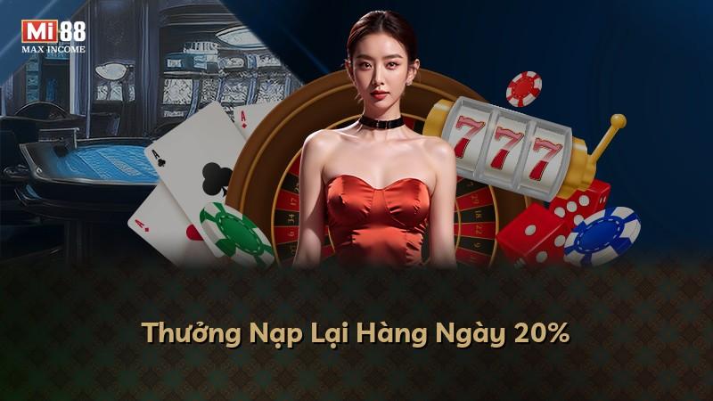 Thưởng Nạp Lại Hàng Ngày 20%